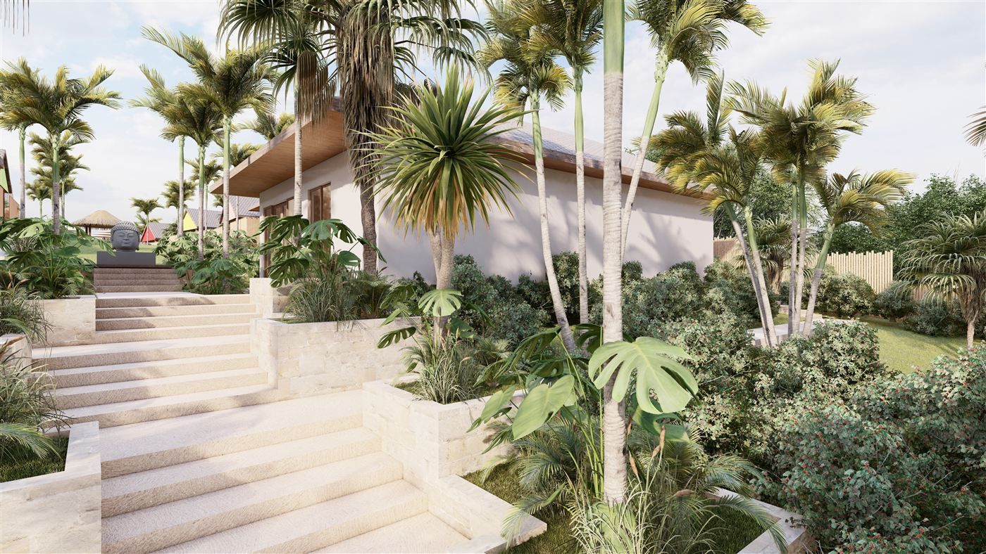Allées paysagées et jardins tropicaux
